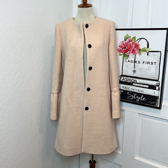 Club Monaco Blush Pink Wool Blend Coat Size S - Picture 2 of 9